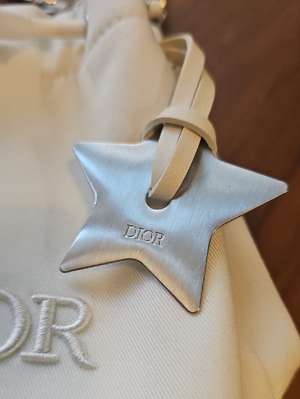 Dior White Drawstring Mini Bucket Bag GWP with Star Charm And Gift Bag - Picture 3 of 9